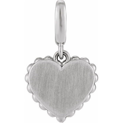 Engravable Heart Charm/Pendant, 18.6 x 11 mm