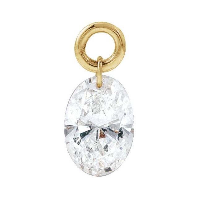 14K Yellow Gold 1/4 CTW Lab-Grown Diamond Drilled Oval Dangle
