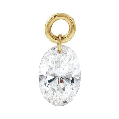 14K Yellow Gold 1/4 CTW Lab-Grown Diamond Drilled Oval Dangle