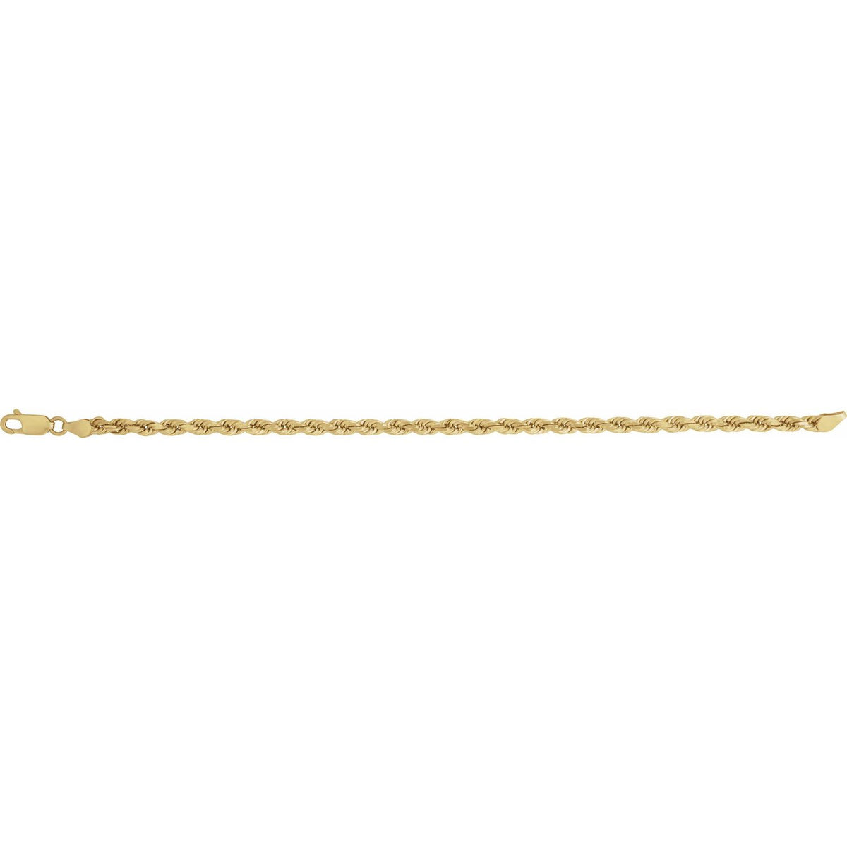 14K Yellow Gold Diamond-Cut Rope 7" Chain