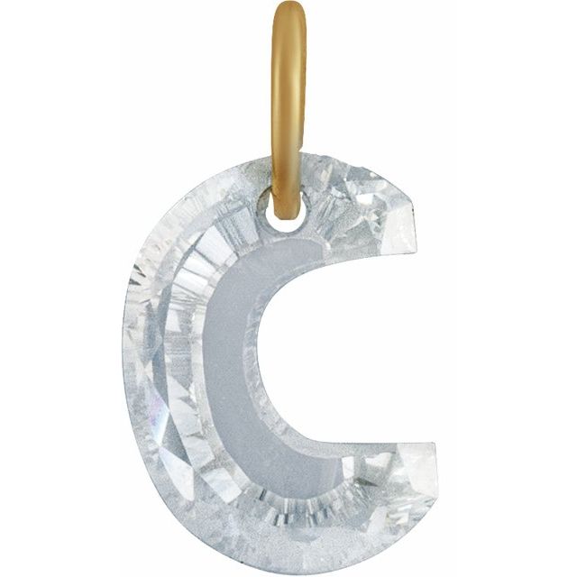 14K Yellow Gold 1/2 CT Lab-Grown Diamond Initial Dangle