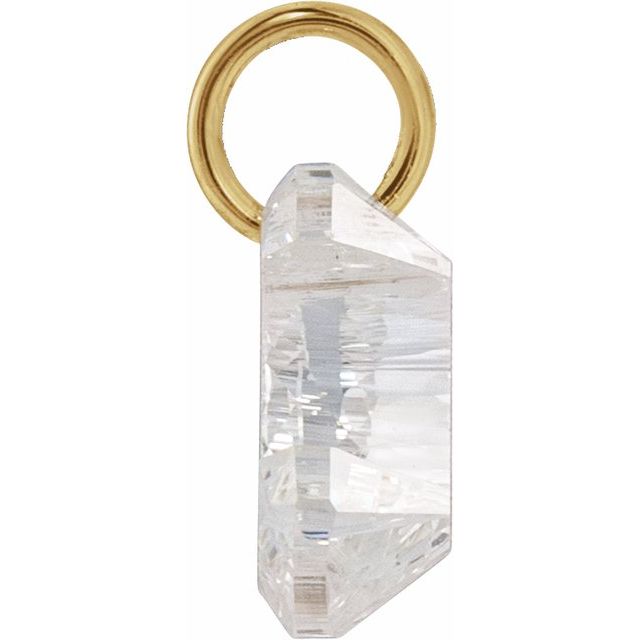 14K Yellow Gold 1/2 CT Lab-Grown Diamond Initial Dangle