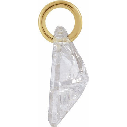 14K Yellow Gold 1 1/8 CT Lab-Grown Diamond Initial N Dangle
