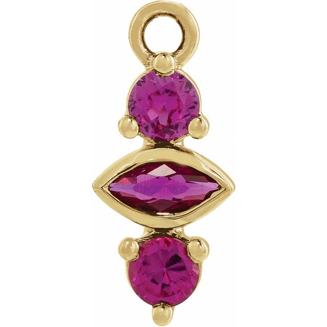 Natural Ruby Bar Dangle