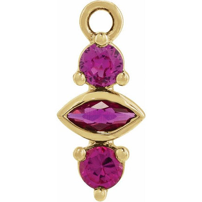 Natural Ruby Bar Dangle