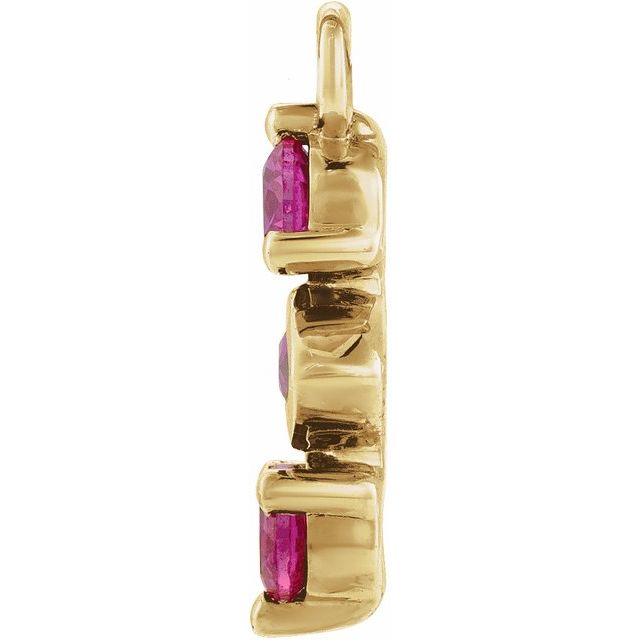 Natural Ruby Bar Dangle
