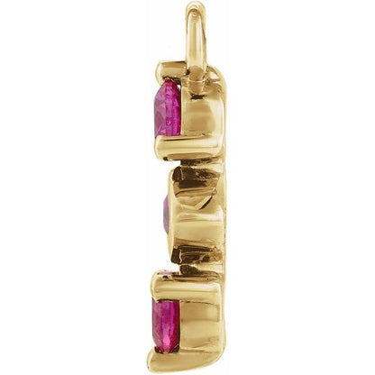 Lab-Grown Ruby Bar Dangle