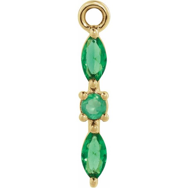 Natural Green Onyx & Natural Emerald Bar Dangle