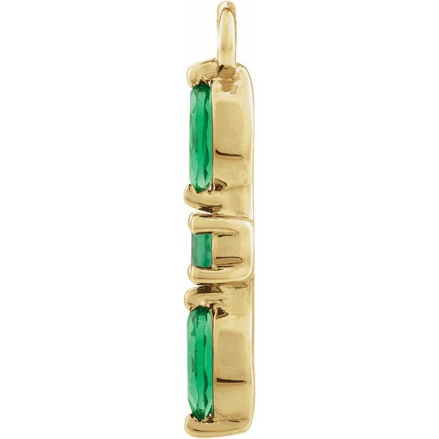 Natural Green Onyx & Natural Emerald Bar Dangle