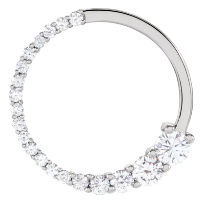 14K White Gold 1/2 CTW Natural Diamond Journey Circle Pendant