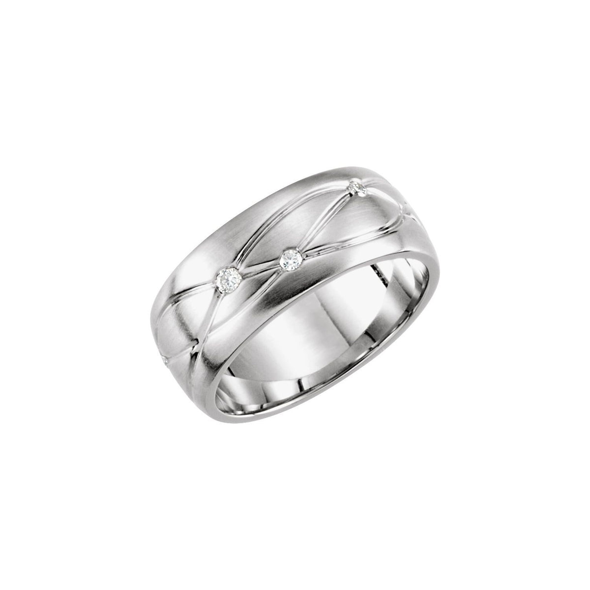 1/5 CTW Natural Diamond Grooved Band