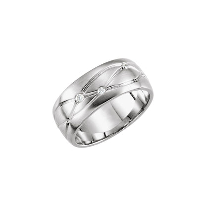 1/5 CTW Natural Diamond Grooved Band