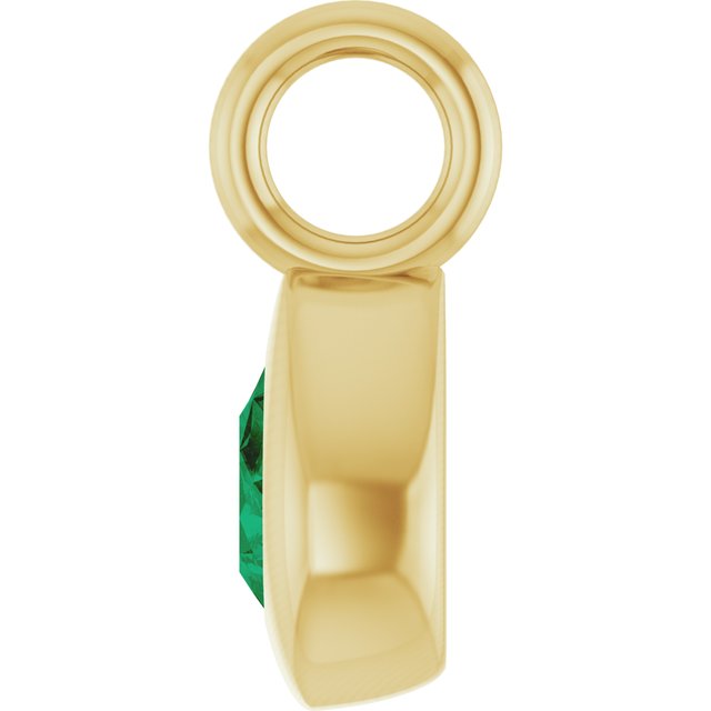 Lab-Grown Emerald Dangle, 4.4 mm x 9.7 mm