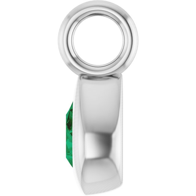 Lab-Grown Emerald Dangle, 4.4 mm x 9.7 mm