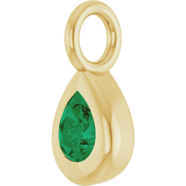 Lab-Grown Emerald Dangle, 4.4 mm x 9.7 mm