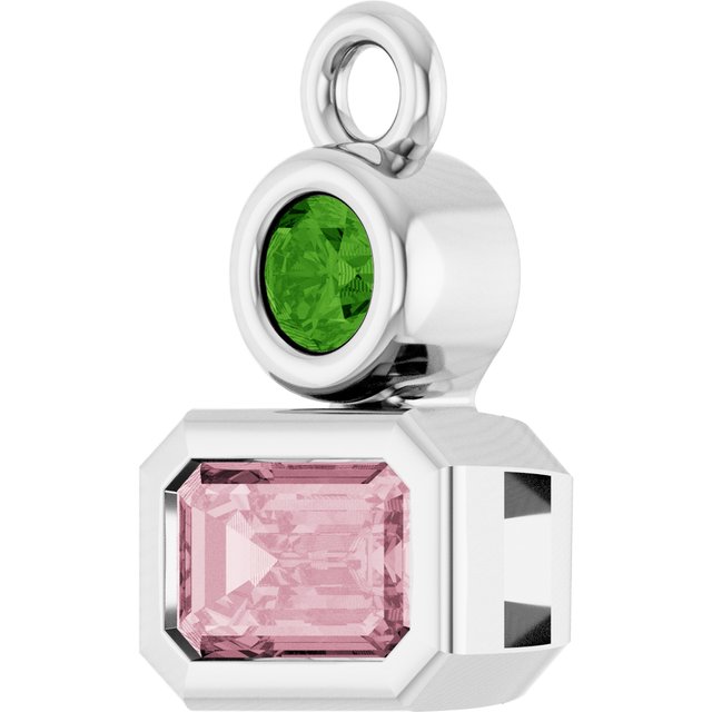 Natural Rose Quartz & Natural Green Onyx Dangle