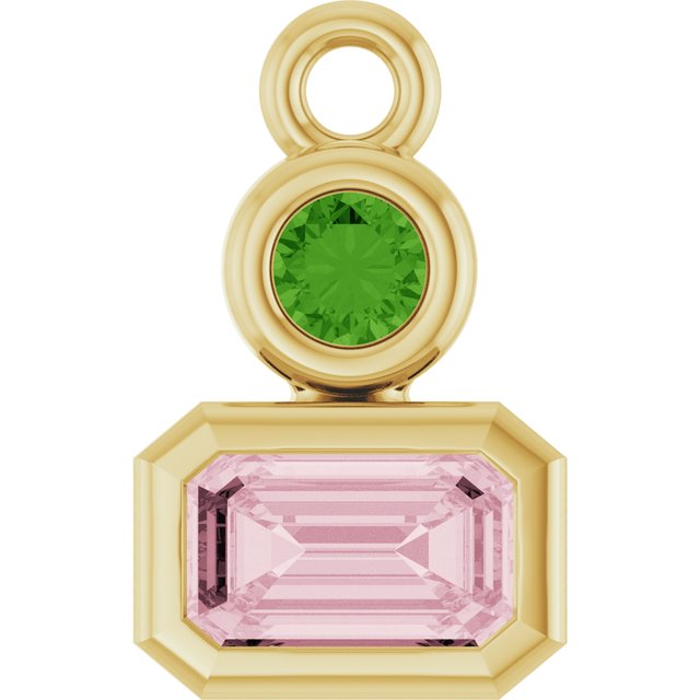 Natural Rose Quartz & Natural Green Onyx Dangle
