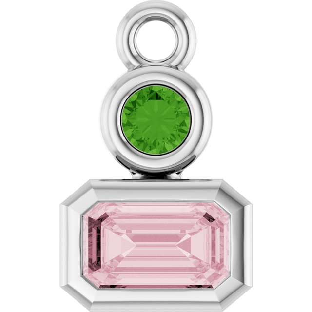 Natural Rose Quartz & Natural Green Onyx Dangle