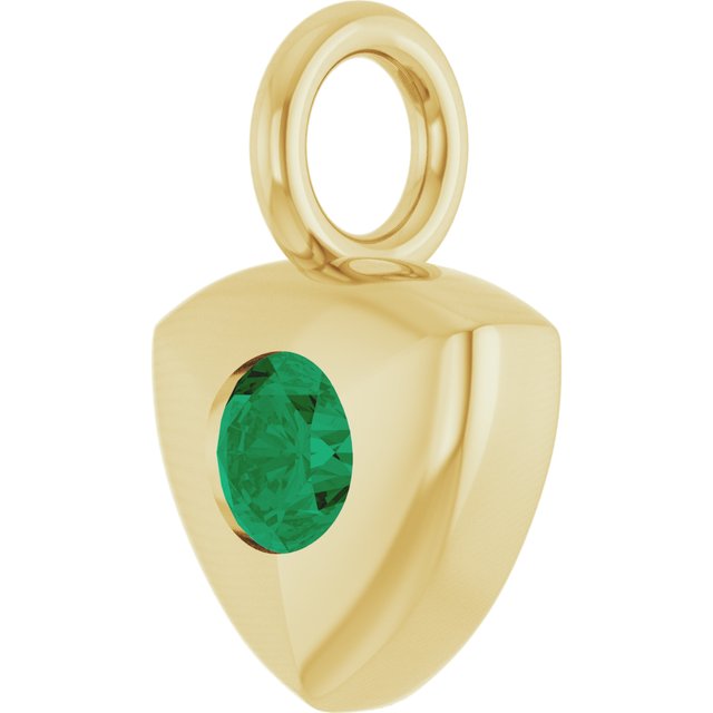 Lab-Grown Emerald Dangle, 5 mm x 9.8 mm