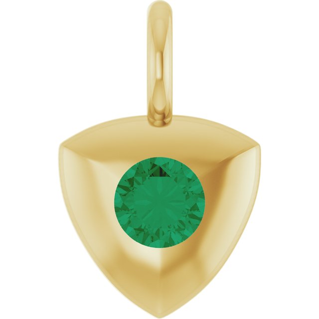 Lab-Grown Emerald Dangle, 5 mm x 9.8 mm