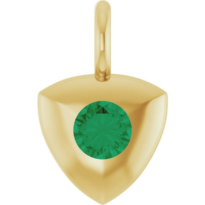 Lab-Grown Emerald Dangle, 5 mm x 9.8 mm