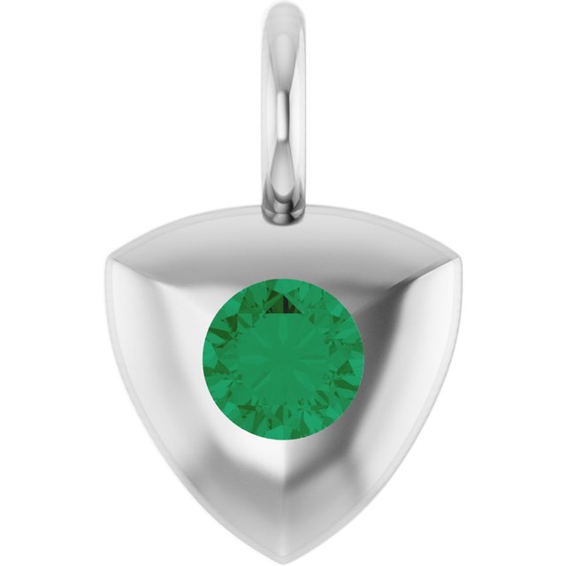 Lab-Grown Emerald Dangle, 5 mm x 9.8 mm