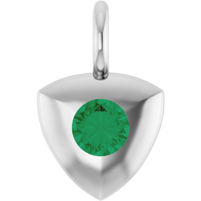 Lab-Grown Emerald Dangle, 5 mm x 9.8 mm