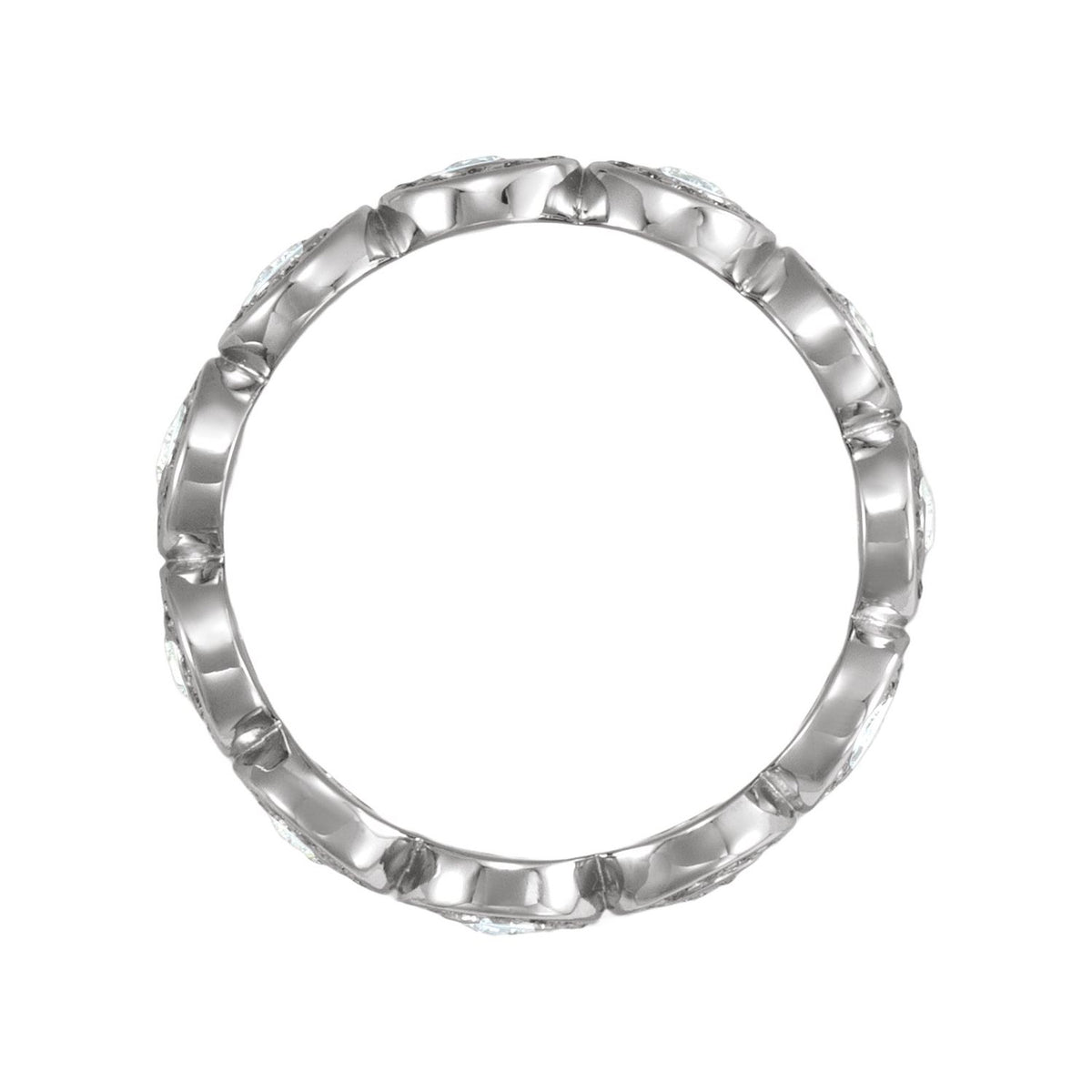 14K White Gold 3/4 CTW Natural Diamond Halo-Style Eternity Band