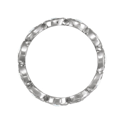 14K White Gold 3/4 CTW Natural Diamond Halo-Style Eternity Band