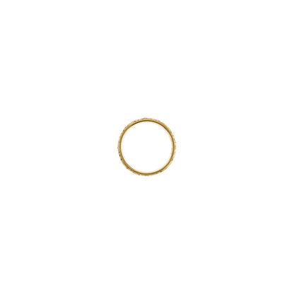 14K Yellow Gold Hand-Engraved Milgrain Stepped-Edge Sculptural Comfort-Fit Half Round Band