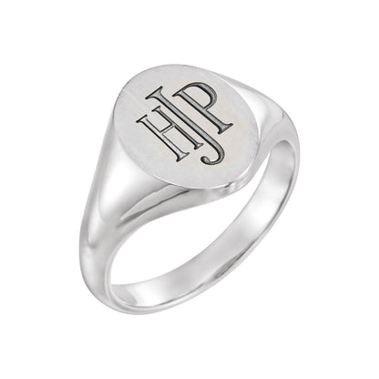 Oval Signet Ring, 14 x 10 mm
