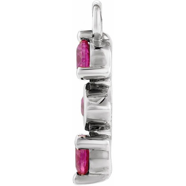 Lab-Grown Ruby Bar Dangle