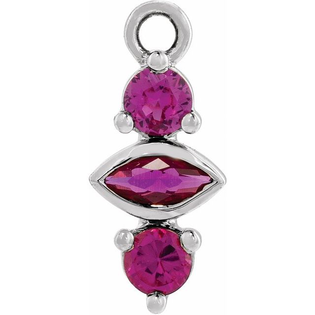 Natural Ruby Bar Dangle