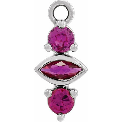 Lab-Grown Ruby Bar Dangle