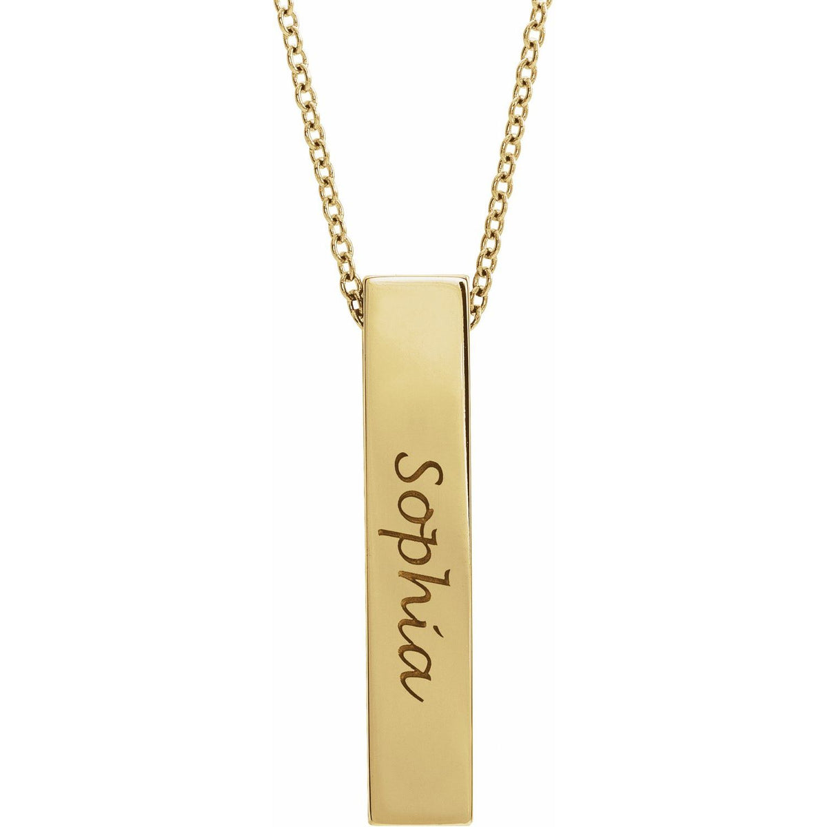 Engravable Sculptural Bar 16-18" Necklace