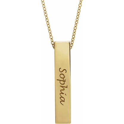 Engravable Sculptural Bar 16-18" Necklace