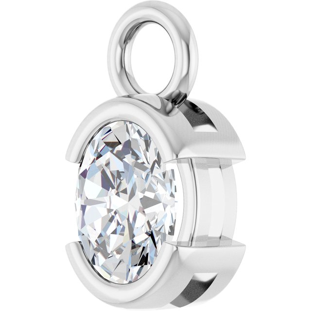1/4 CT Natural Diamond Half-Bezel Dangle