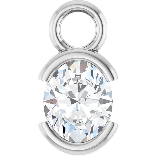 1/4 CT Natural Diamond Half-Bezel Dangle