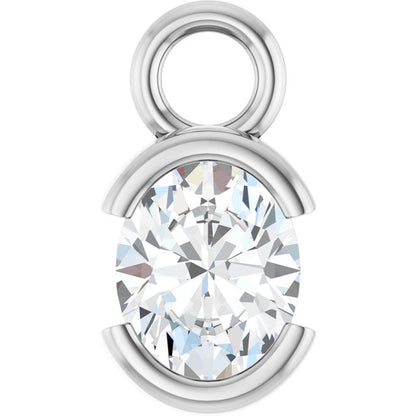 1/4 CT Natural Diamond Half-Bezel Dangle