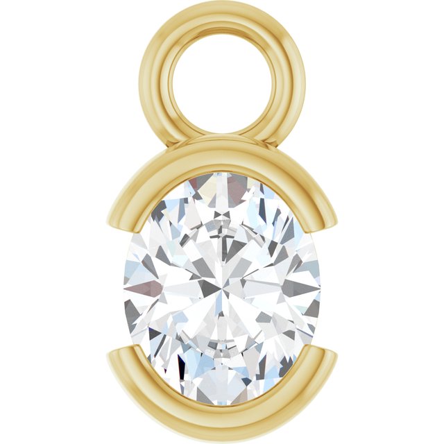 1/4 CT Lab-Grown Diamond Half-Bezel Dangle