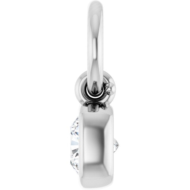 1/5 CT Lab-Grown Diamond Hoop Dangle, 3.8 mm x 9.55 mm