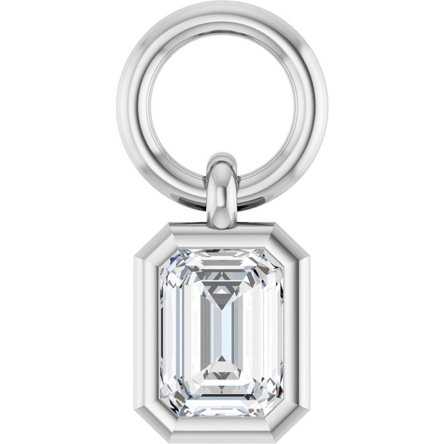 1/5 CT Lab-Grown Diamond Hoop Dangle, 3.8 mm x 9.55 mm