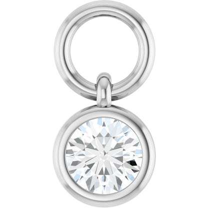 1/5 CT Natural Diamond Hoop Dangle