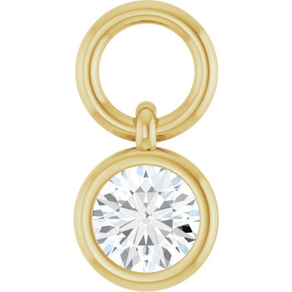 1/5 CT Lab-Grown Diamond Hoop Dangle, 3.8 mm x 9.55 mm