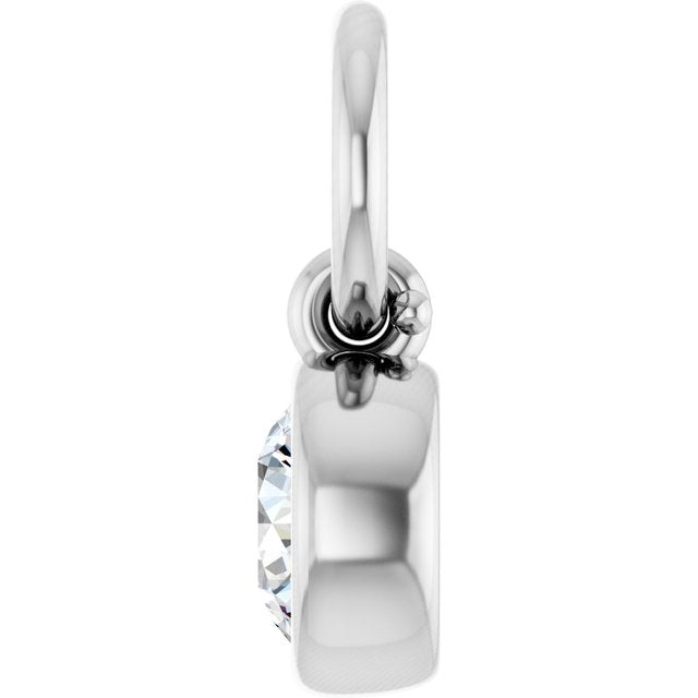 1/5 CT Lab-Grown Diamond Hoop Dangle, 3.8 mm x 9.55 mm