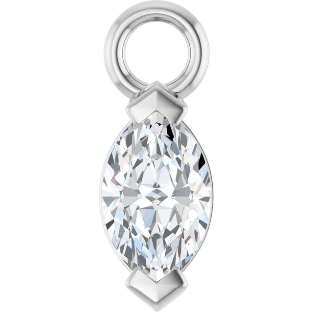 1/4 CT Natural Diamond Dangle, 3.7 mm x 7.6 mm