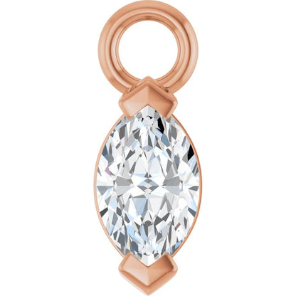 1/4 CT Natural Diamond Dangle, 3.7 mm x 7.6 mm