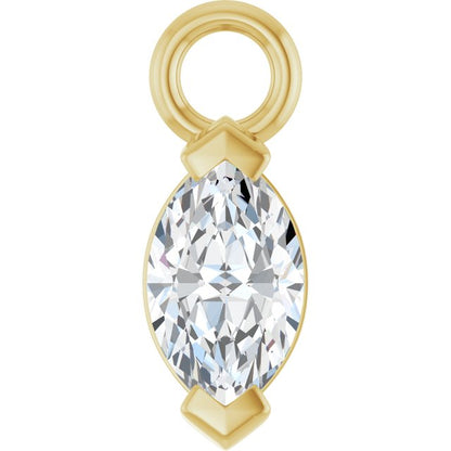 1/4 CT Natural Diamond Dangle, 3.7 mm x 7.6 mm