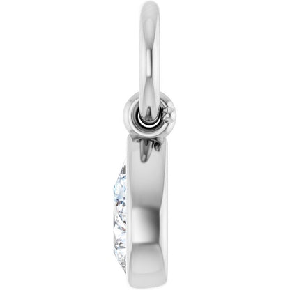 1/5 CT Natural Diamond Hoop Dangle