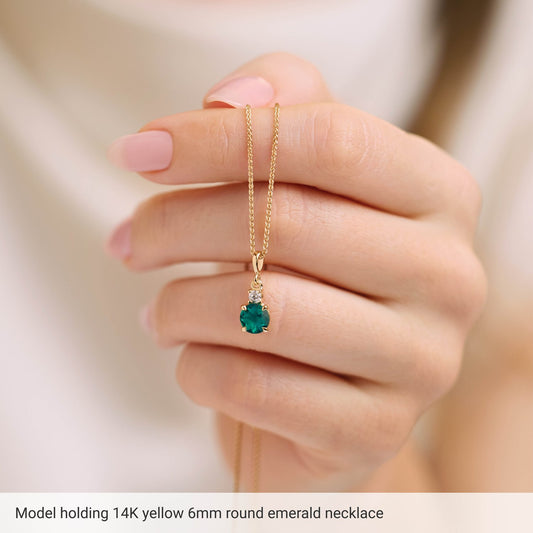 14K Yellow Gold Lab-Grown Ruby & .06 CT Natural Diamond Pendant